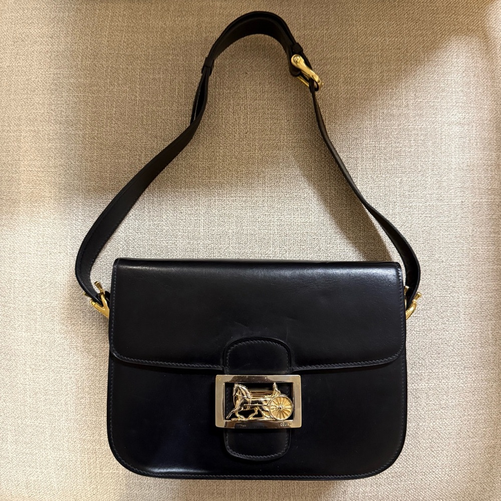 Vintage CELINE Horse Carriage Box Shoulder Bag